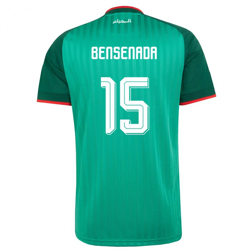 Danxen Kvinnor Algeriet Ilyes Bensenada #15 Grön Röd Vit Bortatröja Matchtröjor 26-28 Tröjor T-Tröja