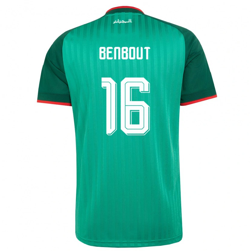 Danxen Kvinnor Algeriet Oussama Benbout #16 Grön Röd Vit Bortatröja Matchtröjor 26-28 Tröjor T-Tröja
