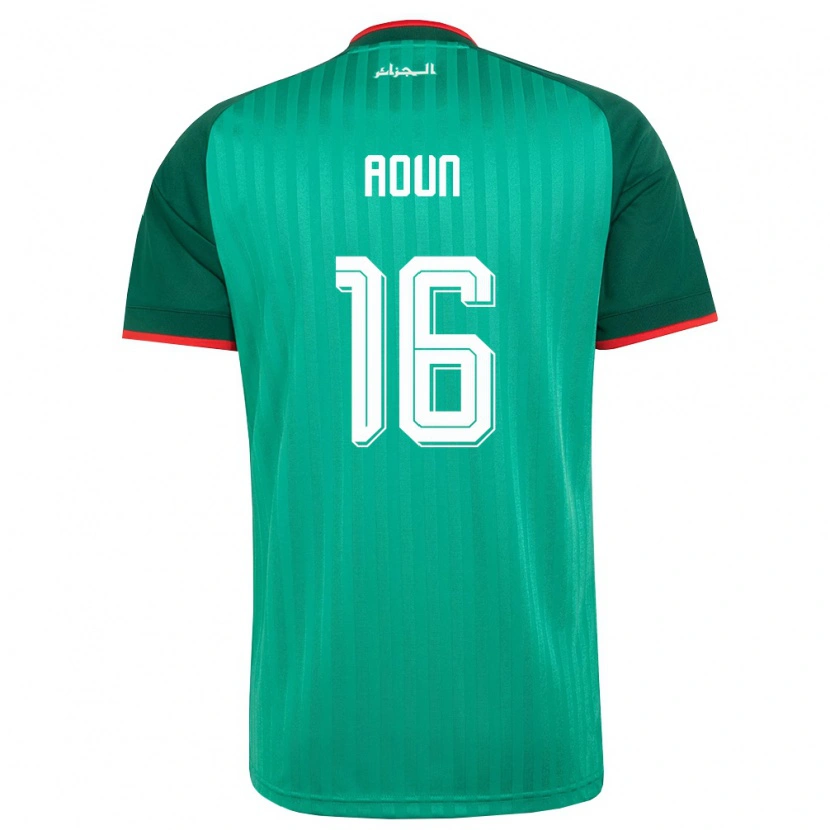 Danxen Kvinnor Algeriet Abdellah Aoun #16 Grön Röd Vit Bortatröja Matchtröjor 26-28 Tröjor T-Tröja