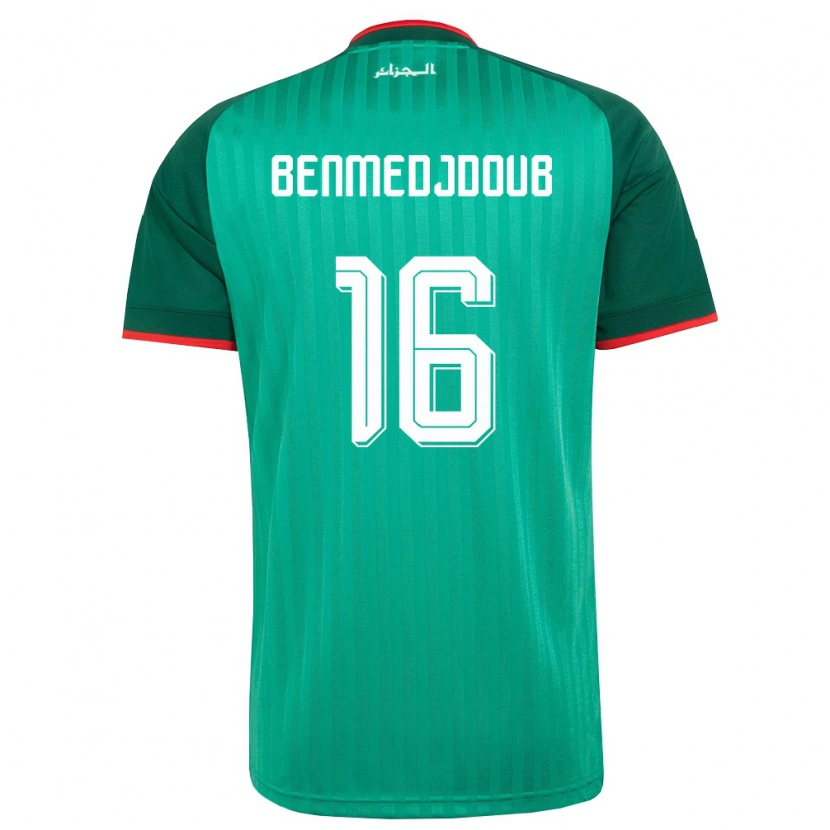 Danxen Kvinnor Algeriet Nazim Benmedjdoub #16 Grön Röd Vit Bortatröja Matchtröjor 26-28 Tröjor T-Tröja