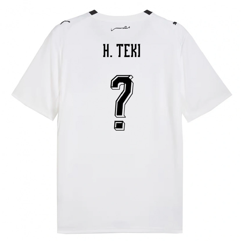 Danxen Kvinnor Egypten Hossam Ashour El Teki #0 Vit Grå Svart Bortatröja Matchtröjor 26-28 Tröjor T-Tröja