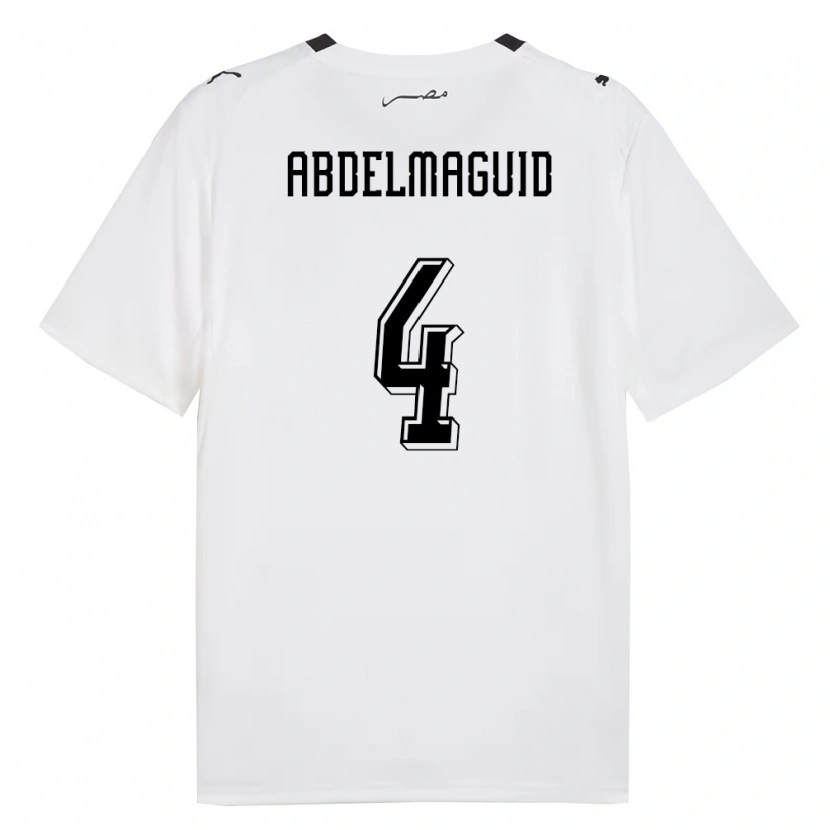 Danxen Kvinnor Egypten Hossam Abdelmaguid #4 Vit Grå Svart Bortatröja Matchtröjor 26-28 Tröjor T-Tröja