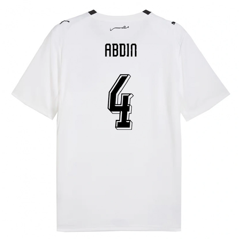Danxen Kvinnor Egypten Ahmed Abdin #4 Vit Grå Svart Bortatröja Matchtröjor 26-28 Tröjor T-Tröja