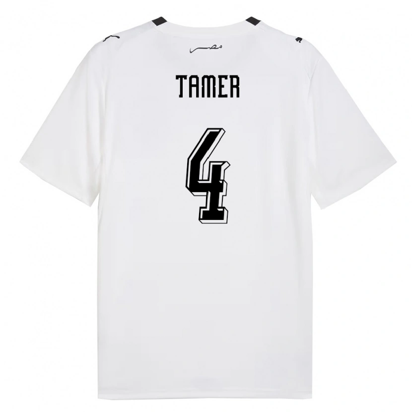 Danxen Kvinnor Egypten Yassin Tamer #4 Vit Grå Svart Bortatröja Matchtröjor 26-28 Tröjor T-Tröja