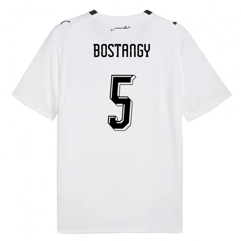 Danxen Kvinnor Egypten Abdallah Bostangy #5 Vit Grå Svart Bortatröja Matchtröjor 26-28 Tröjor T-Tröja