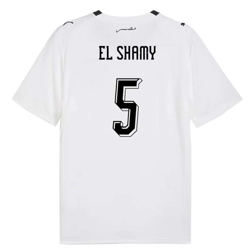 Danxen Kvinnor Egypten Mohanad El Shamy #5 Vit Grå Svart Bortatröja Matchtröjor 26-28 Tröjor T-Tröja