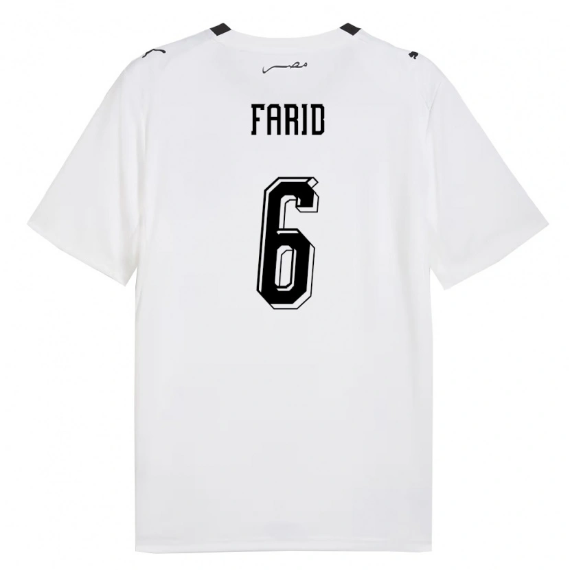 Danxen Kvinnor Egypten Adham Farid #6 Vit Grå Svart Bortatröja Matchtröjor 26-28 Tröjor T-Tröja
