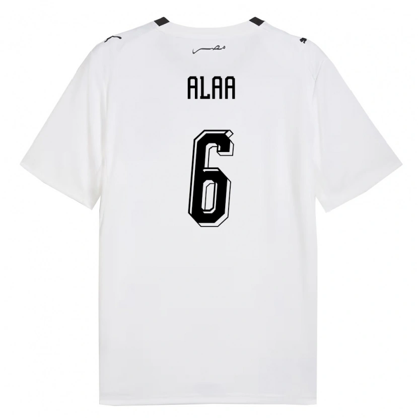 Danxen Kvinnor Egypten Adel Alaa #6 Vit Grå Svart Bortatröja Matchtröjor 26-28 Tröjor T-Tröja