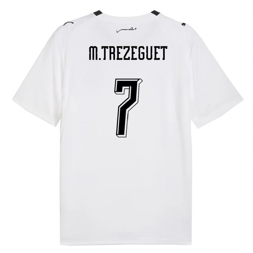 Danxen Kvinnor Egypten Trezeguet #7 Vit Grå Svart Bortatröja Matchtröjor 26-28 Tröjor T-Tröja