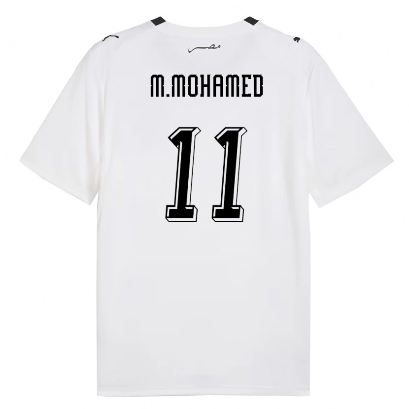 Danxen Kvinnor Egypten Mostafa Mohamed #11 Vit Grå Svart Bortatröja Matchtröjor 26-28 Tröjor T-Tröja