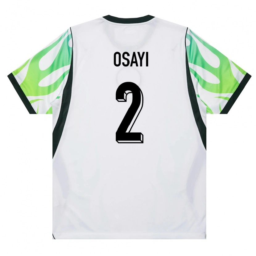 Danxen Kvinnor Nigeria Bright Osayi-Samuel #2 Vit Grön Bortatröja Matchtröjor 26-28 Tröjor T-Tröja