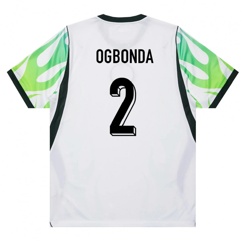 Danxen Kvinnor Nigeria Evans Ogbonda #2 Vit Grön Bortatröja Matchtröjor 26-28 Tröjor T-Tröja