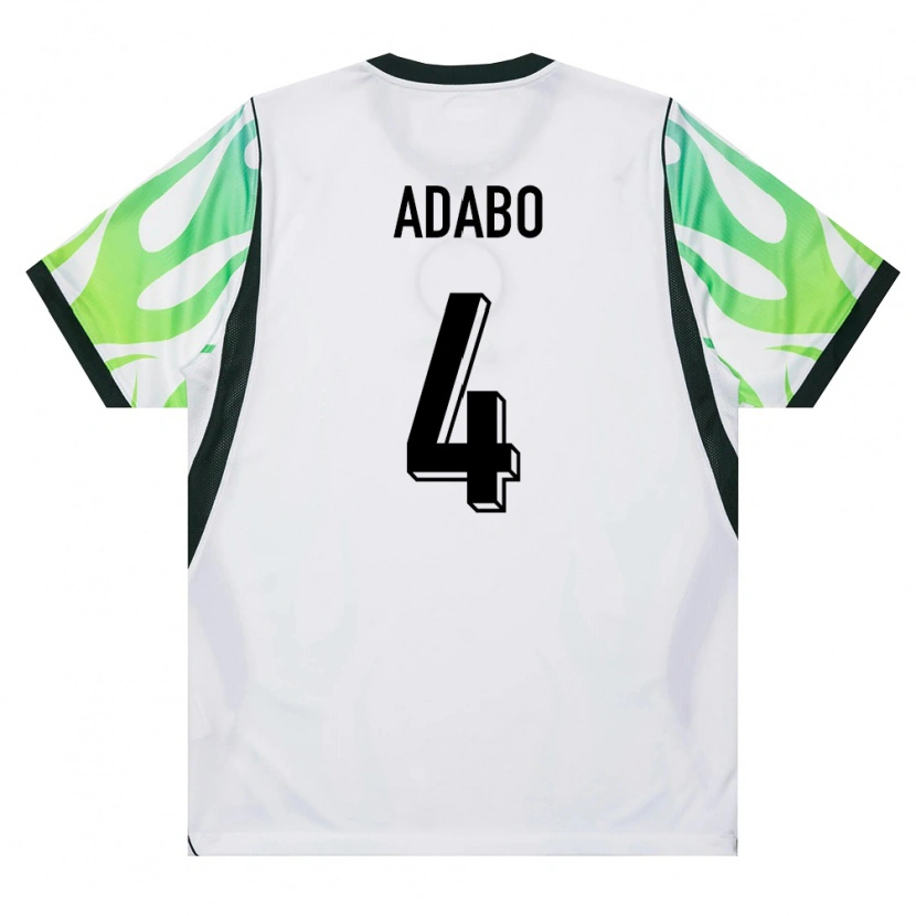Danxen Kvinnor Nigeria Solomon Adabo #4 Vit Grön Bortatröja Matchtröjor 26-28 Tröjor T-Tröja