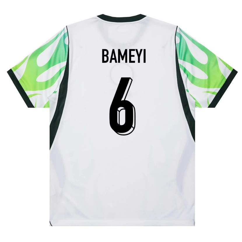 Danxen Kvinnor Nigeria Daniel Bameyi #6 Vit Grön Bortatröja Matchtröjor 26-28 Tröjor T-Tröja