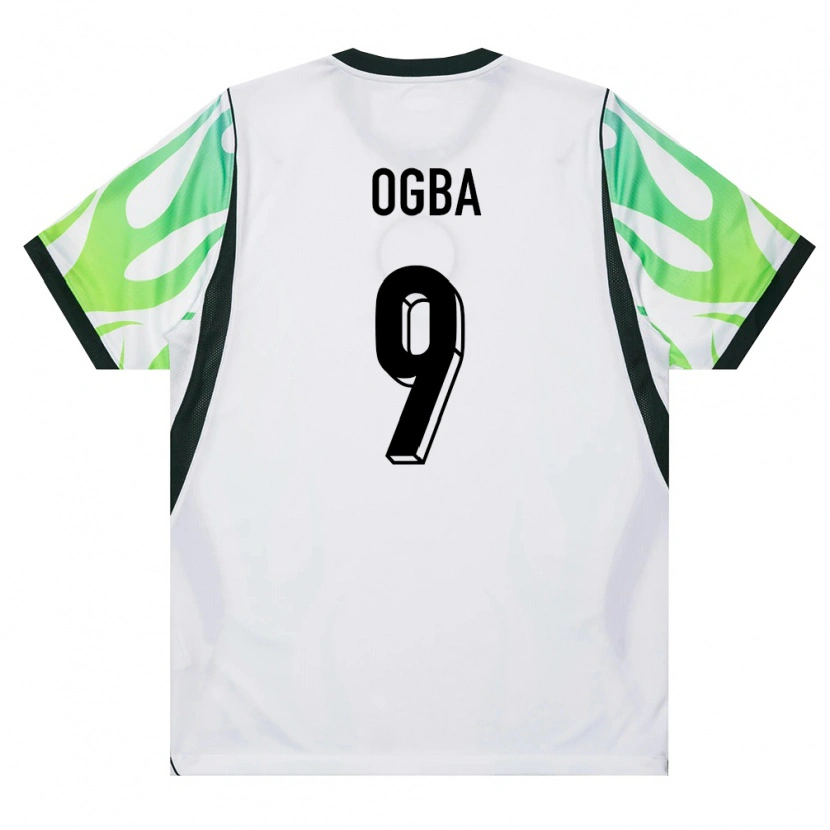Danxen Kvinnor Nigeria Ifeanyi Ogba #9 Vit Grön Bortatröja Matchtröjor 26-28 Tröjor T-Tröja