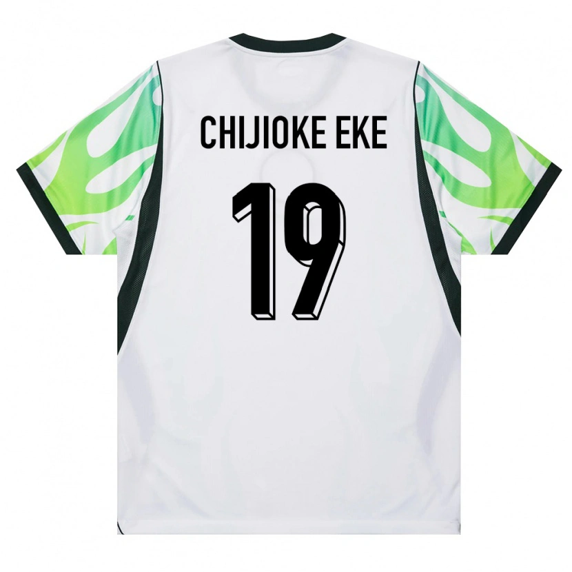 Danxen Kvinnor Nigeria Light Chijioke Eke #19 Vit Grön Bortatröja Matchtröjor 26-28 Tröjor T-Tröja