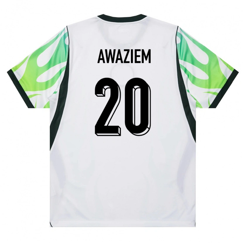 Danxen Kvinnor Nigeria Chidozie Awaziem #20 Vit Grön Bortatröja Matchtröjor 26-28 Tröjor T-Tröja