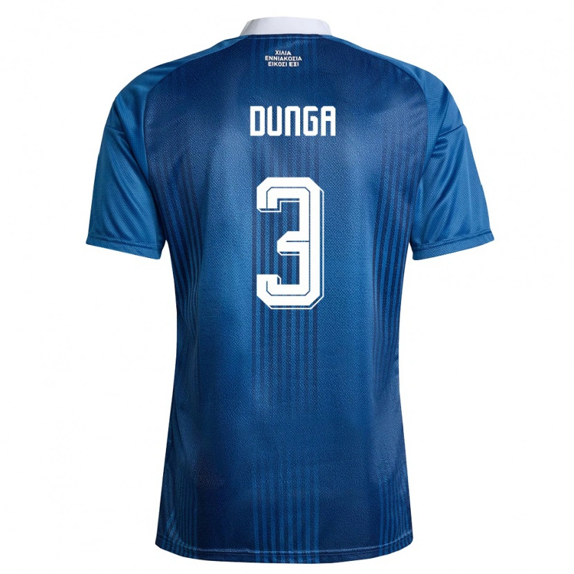 Danxen Kvinnor Grekland Bedri Dunga #3 Marin Blå Vit Bortatröja Matchtröjor 26-28 Tröjor T-Tröja