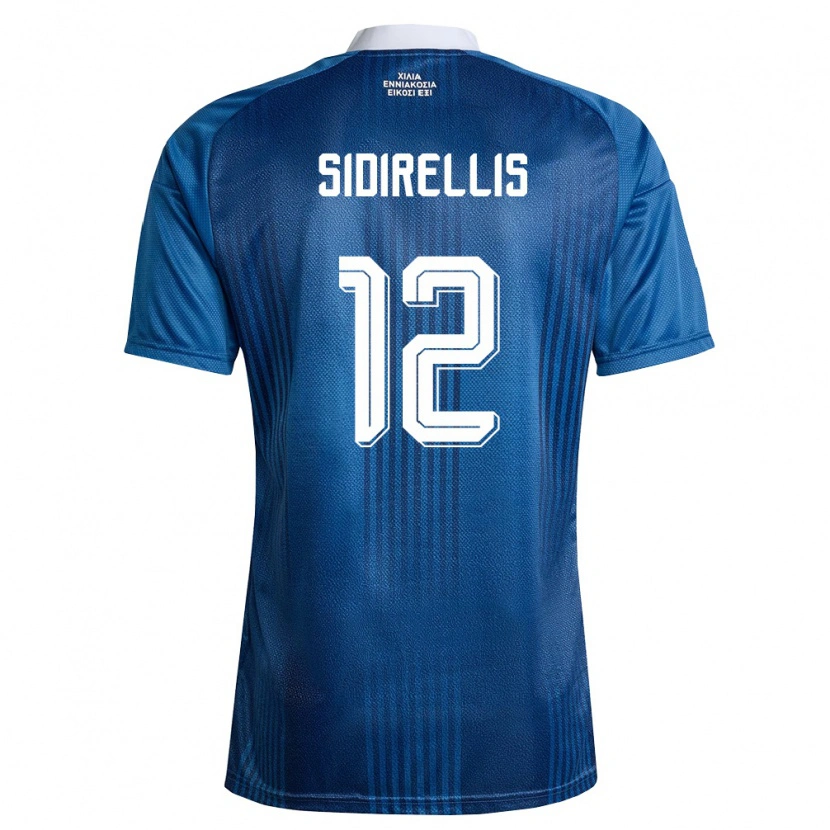 Danxen Kvinnor Grekland Konstantinos Sidirellis #12 Marin Blå Vit Bortatröja Matchtröjor 26-28 Tröjor T-Tröja