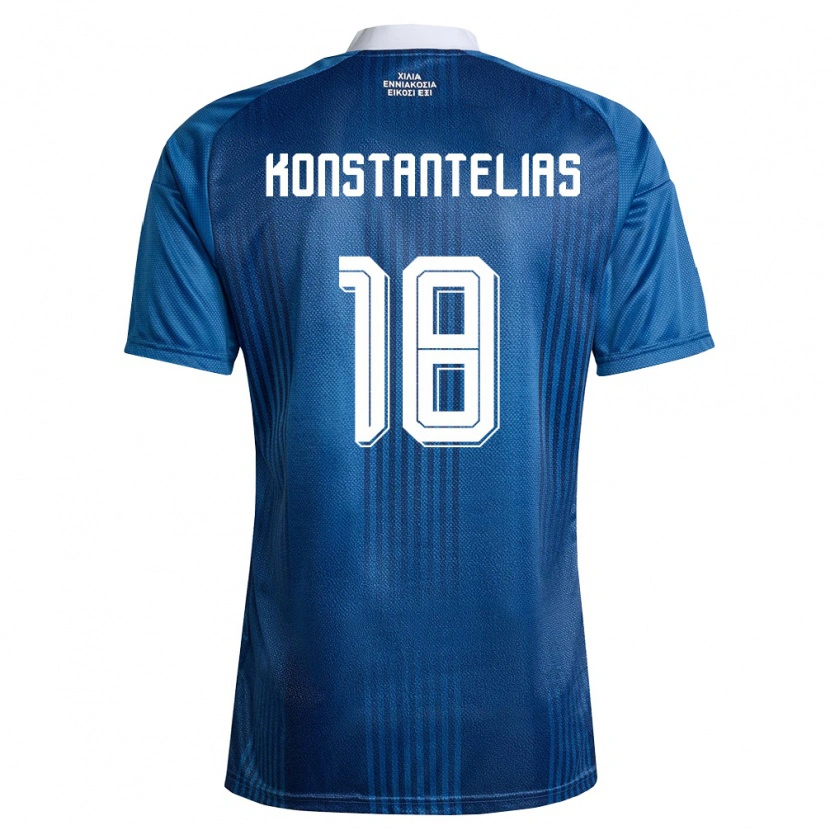 Danxen Kvinnor Grekland Giannis Konstantelias #18 Marin Blå Vit Bortatröja Matchtröjor 26-28 Tröjor T-Tröja