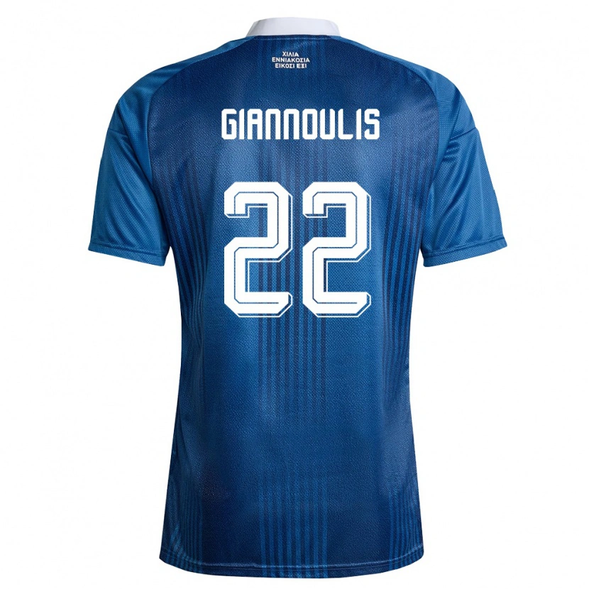 Danxen Kvinnor Grekland Dimitrios Giannoulis #22 Marin Blå Vit Bortatröja Matchtröjor 26-28 Tröjor T-Tröja