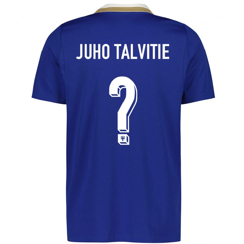 Danxen Kvinnor Finland Juho Talvitie #0 Blå Vit Bortatröja Matchtröjor 26-28 Tröjor T-Tröja