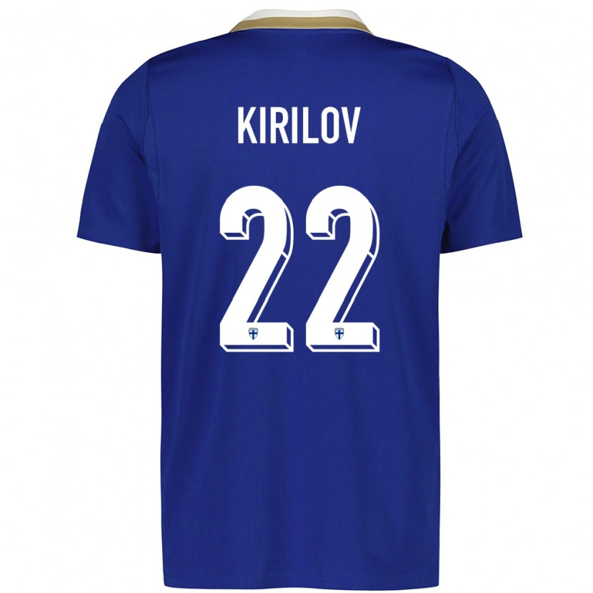 Danxen Kvinnor Finland Martin Kirilov #22 Blå Vit Bortatröja Matchtröjor 26-28 Tröjor T-Tröja