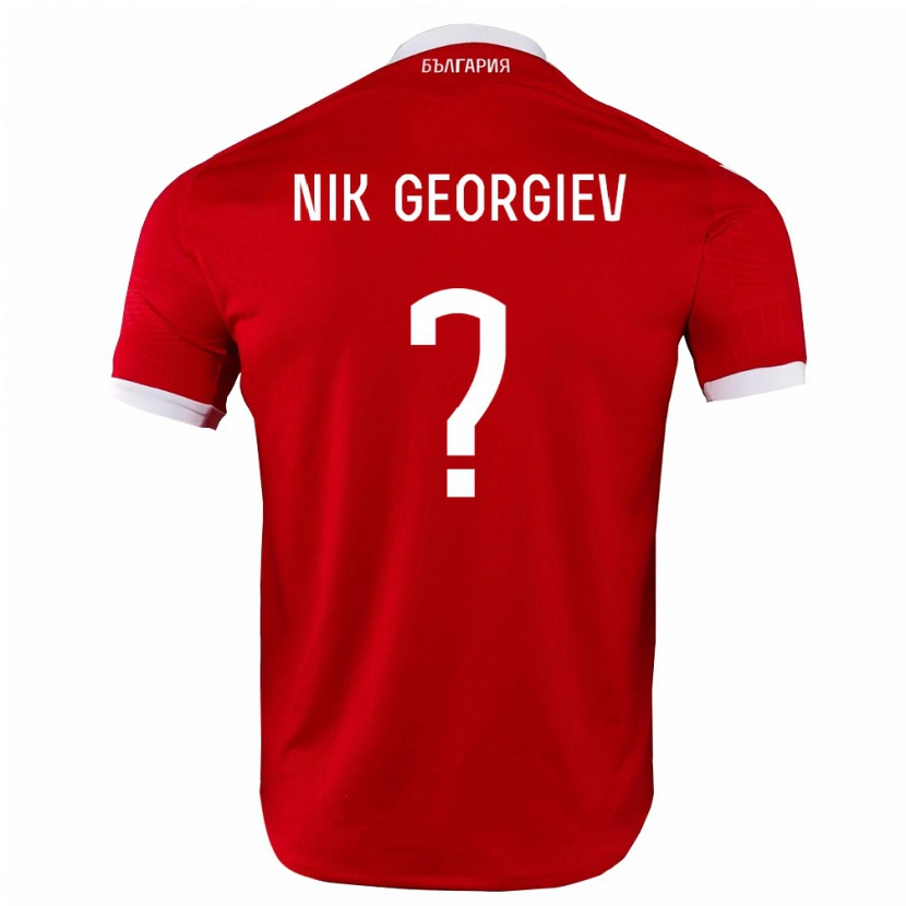 Danxen Kvinnor Bulgarien Nik Georgiev #0 Röd Vit Bortatröja Matchtröjor 26-28 Tröjor T-Tröja
