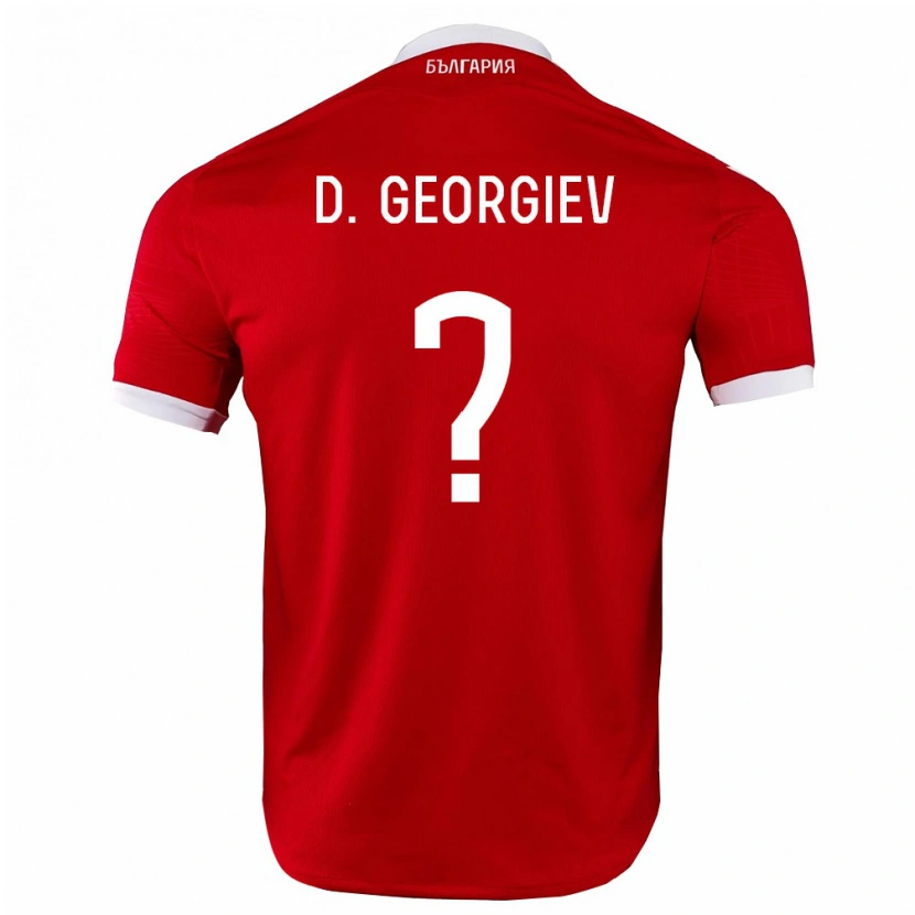 Danxen Kvinnor Bulgarien David Georgiev #0 Röd Vit Bortatröja Matchtröjor 26-28 Tröjor T-Tröja