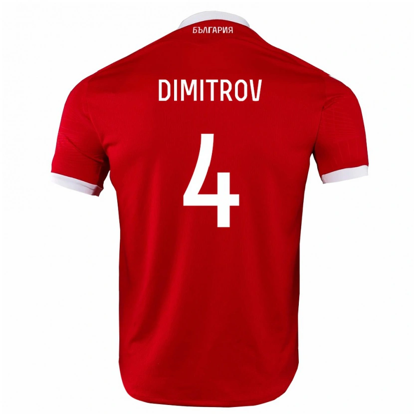 Danxen Kvinnor Bulgarien Martin Dimitrov #4 Röd Vit Bortatröja Matchtröjor 26-28 Tröjor T-Tröja