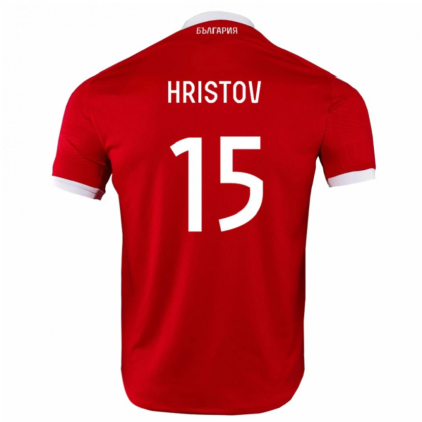 Danxen Kvinnor Bulgarien Petko Hristov #15 Röd Vit Bortatröja Matchtröjor 26-28 Tröjor T-Tröja