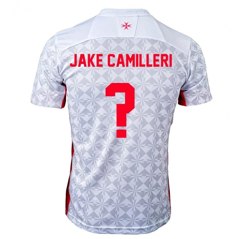 Danxen Kvinnor Malta Jake Camilleri #0 Grå Vit Röd Bortatröja Matchtröjor 26-28 Tröjor T-Tröja