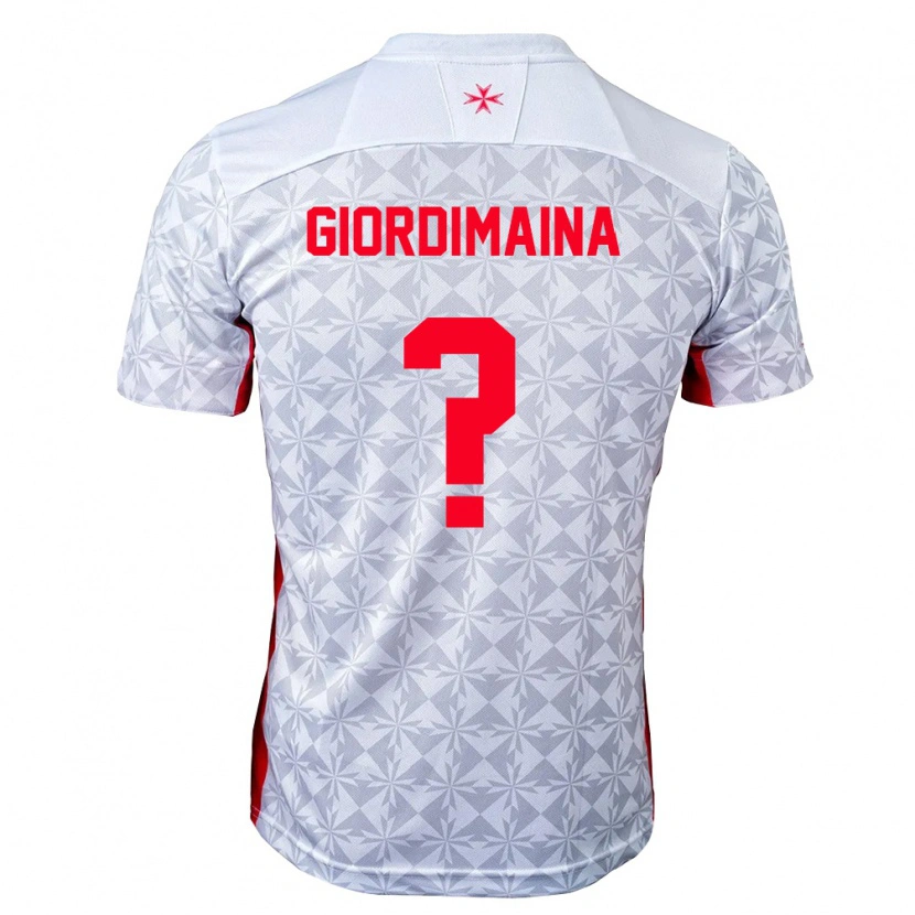 Danxen Kvinnor Malta Nikolai Giordimaina #0 Grå Vit Röd Bortatröja Matchtröjor 26-28 Tröjor T-Tröja
