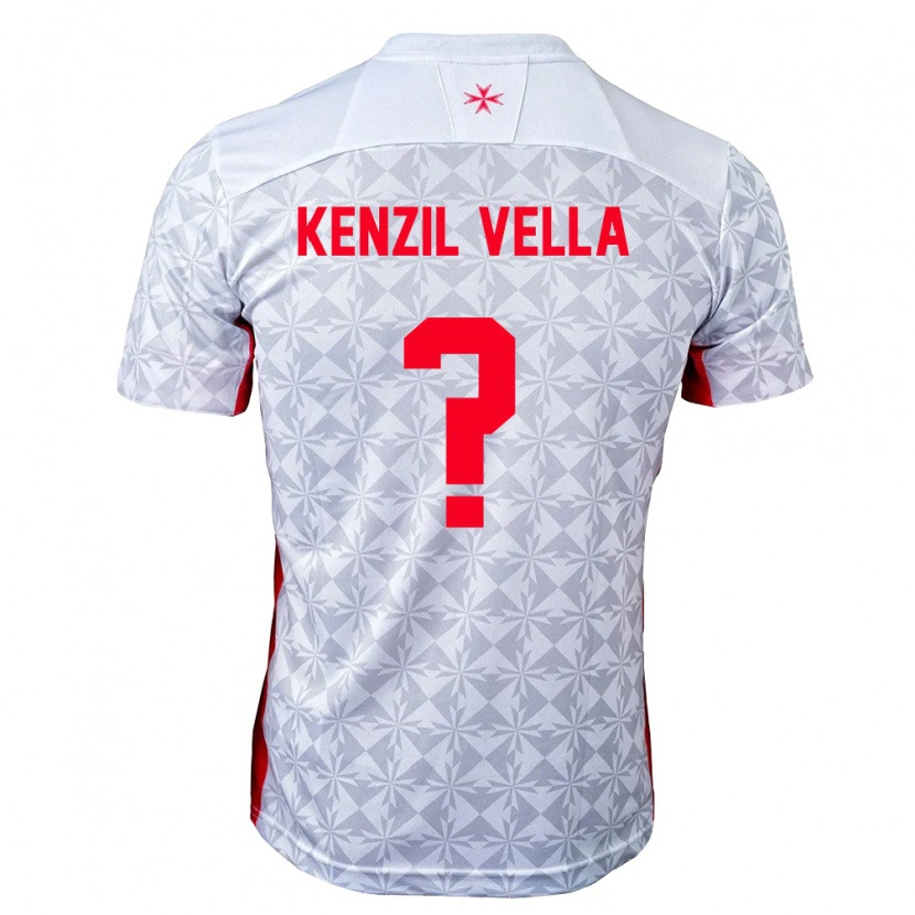 Danxen Kvinnor Malta Kenzil Vella #0 Grå Vit Röd Bortatröja Matchtröjor 26-28 Tröjor T-Tröja