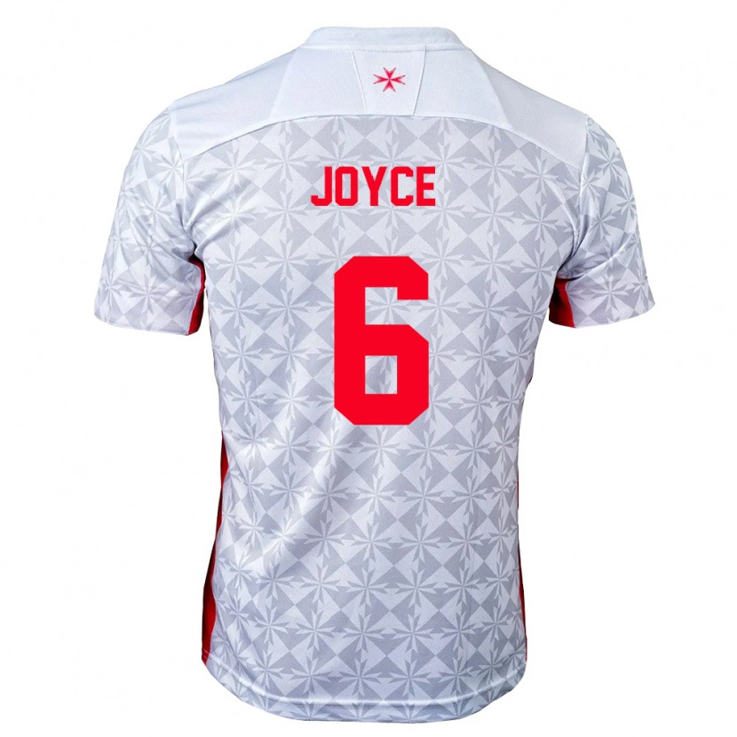 Danxen Kvinnor Malta Nathan Joyce #6 Grå Vit Röd Bortatröja Matchtröjor 26-28 Tröjor T-Tröja