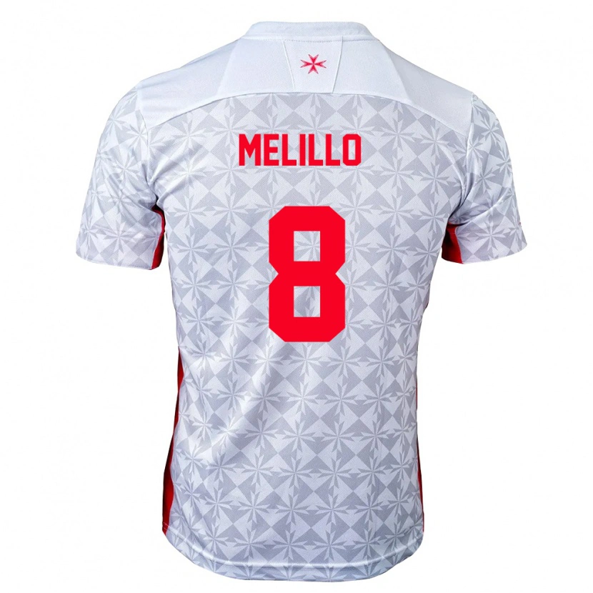Danxen Kvinnor Malta Thomas Melillo #8 Grå Vit Röd Bortatröja Matchtröjor 26-28 Tröjor T-Tröja