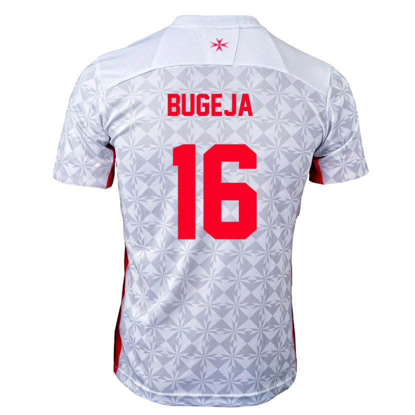 Danxen Kvinnor Malta Luke Bugeja #16 Grå Vit Röd Bortatröja Matchtröjor 26-28 Tröjor T-Tröja
