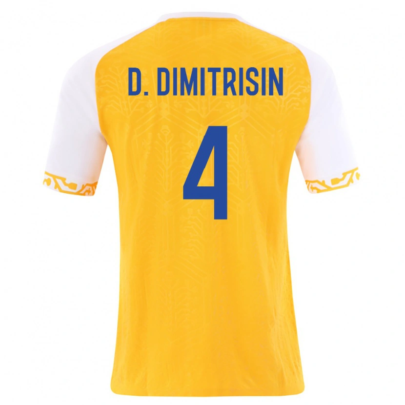 Danxen Kvinnor Moldavien David Dimitrișin #4 Gul Vit Bortatröja Matchtröjor 26-28 Tröjor T-Tröja