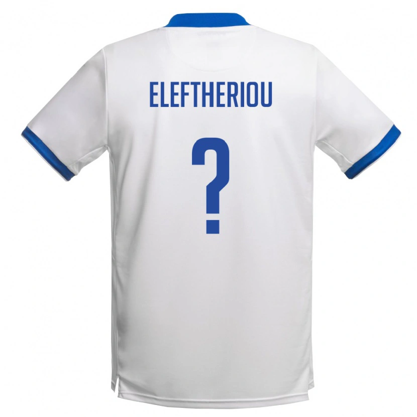 Danxen Kvinnor Cypern Andreas Eleftheriou #0 Vit Kunglig Blå Bortatröja Matchtröjor 26-28 Tröjor T-Tröja