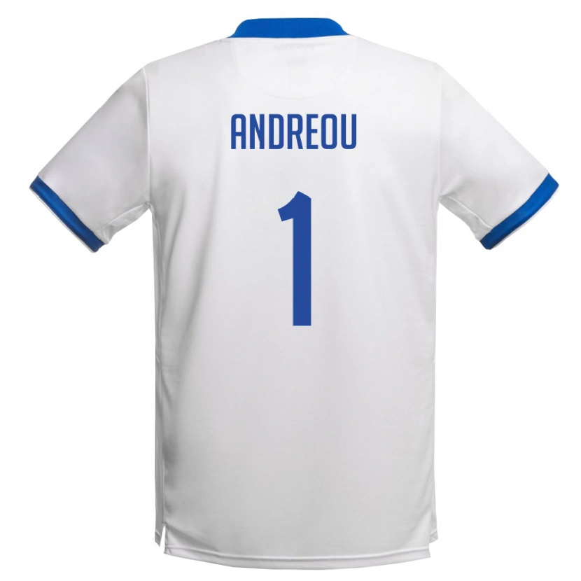 Danxen Kvinnor Cypern Andreas Andreou #1 Vit Kunglig Blå Bortatröja Matchtröjor 26-28 Tröjor T-Tröja