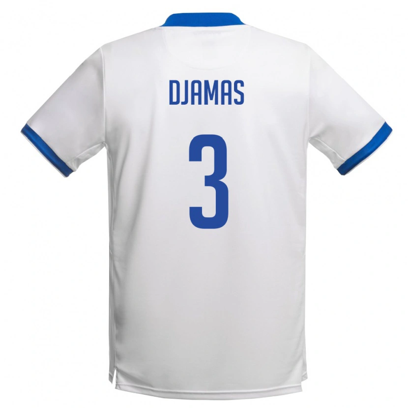 Danxen Kvinnor Cypern David Djamas #3 Vit Kunglig Blå Bortatröja Matchtröjor 26-28 Tröjor T-Tröja