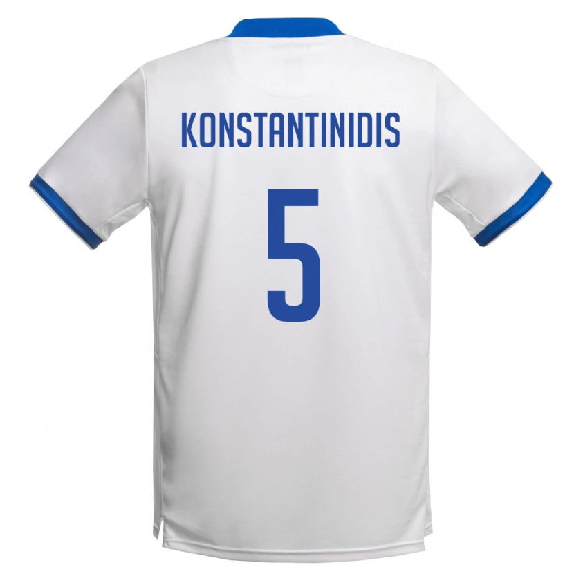 Danxen Kvinnor Cypern Christos Konstantinidis #5 Vit Kunglig Blå Bortatröja Matchtröjor 26-28 Tröjor T-Tröja