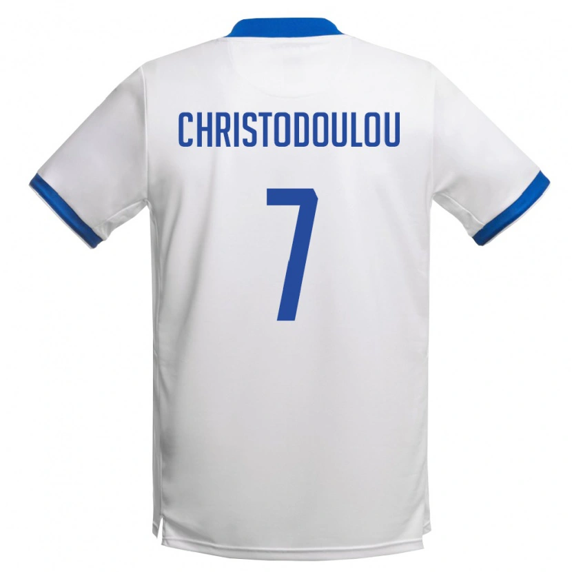 Danxen Kvinnor Cypern Argyris Christodoulou #7 Vit Kunglig Blå Bortatröja Matchtröjor 26-28 Tröjor T-Tröja