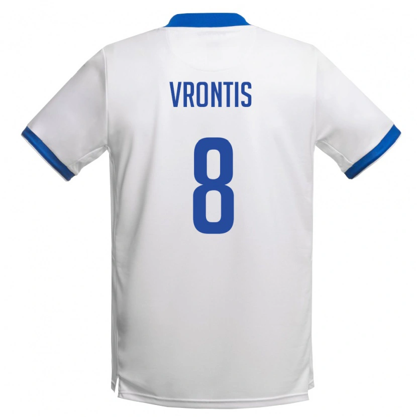 Danxen Kvinnor Cypern Stylianos Vrontis #8 Vit Kunglig Blå Bortatröja Matchtröjor 26-28 Tröjor T-Tröja