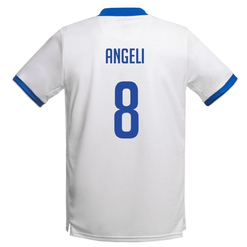 Danxen Kvinnor Cypern Angelos Angeli #8 Vit Kunglig Blå Bortatröja Matchtröjor 26-28 Tröjor T-Tröja