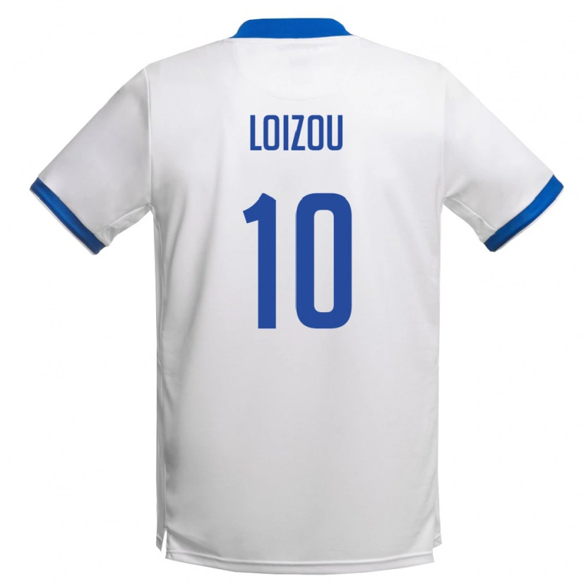 Danxen Kvinnor Cypern Loizos Loizou #10 Vit Kunglig Blå Bortatröja Matchtröjor 26-28 Tröjor T-Tröja