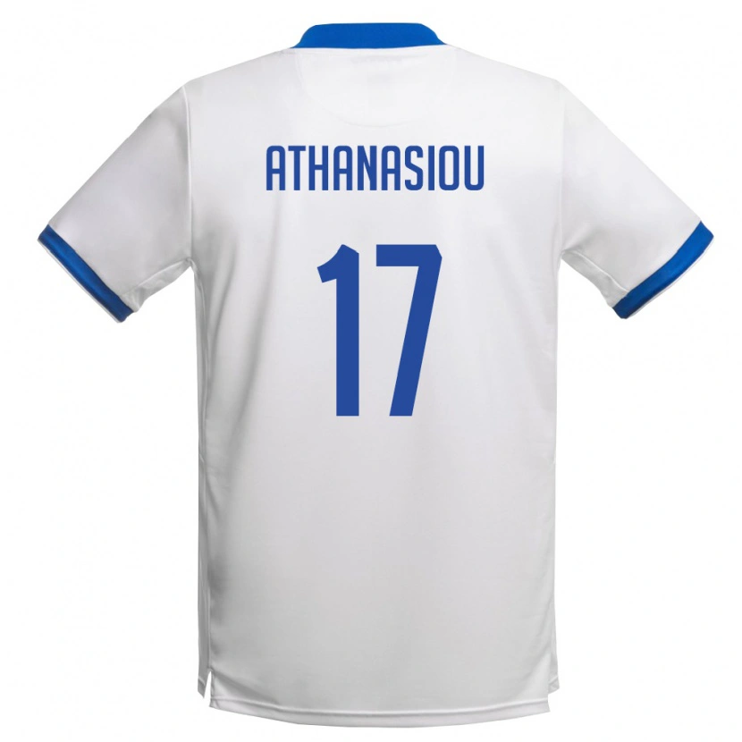 Danxen Kvinnor Cypern Andreas Athanasiou #17 Vit Kunglig Blå Bortatröja Matchtröjor 26-28 Tröjor T-Tröja