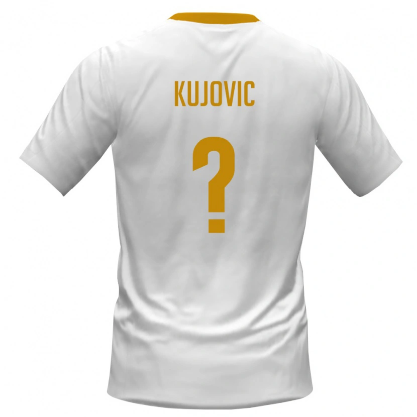 Danxen Kvinnor Montenegro Arnel Kujovic #0 Vit Röd Gul Bortatröja Matchtröjor 26-28 Tröjor T-Tröja