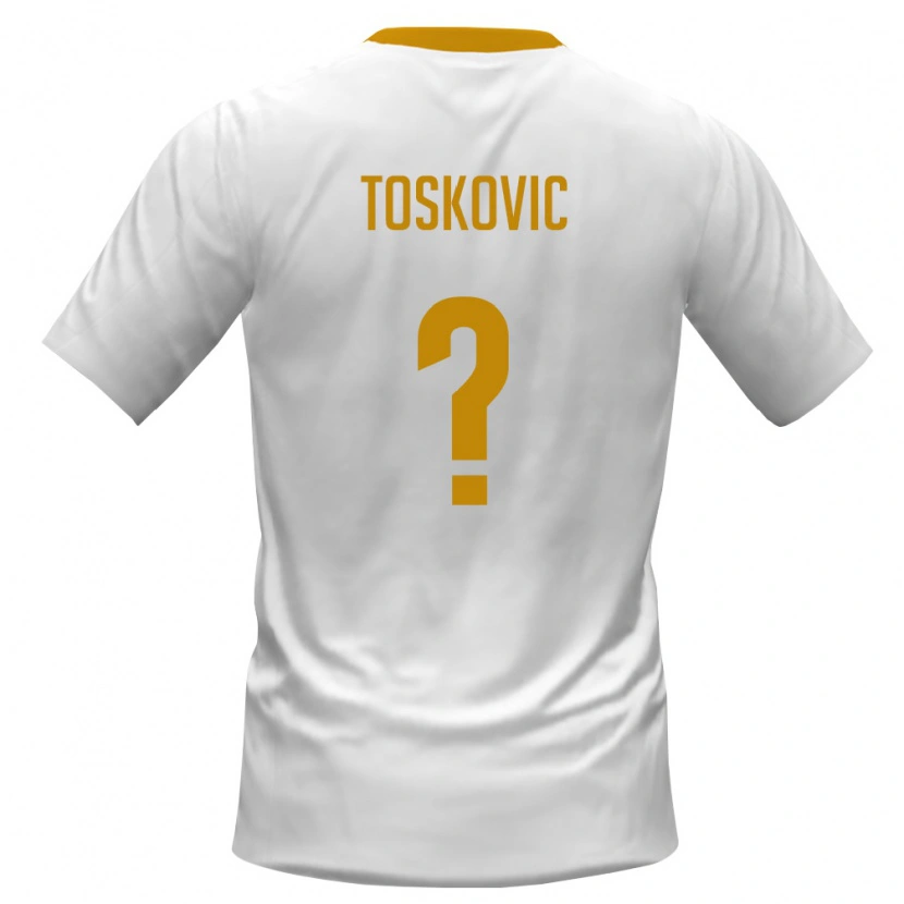 Danxen Kvinnor Montenegro Balsa Toskovic #0 Vit Röd Gul Bortatröja Matchtröjor 26-28 Tröjor T-Tröja