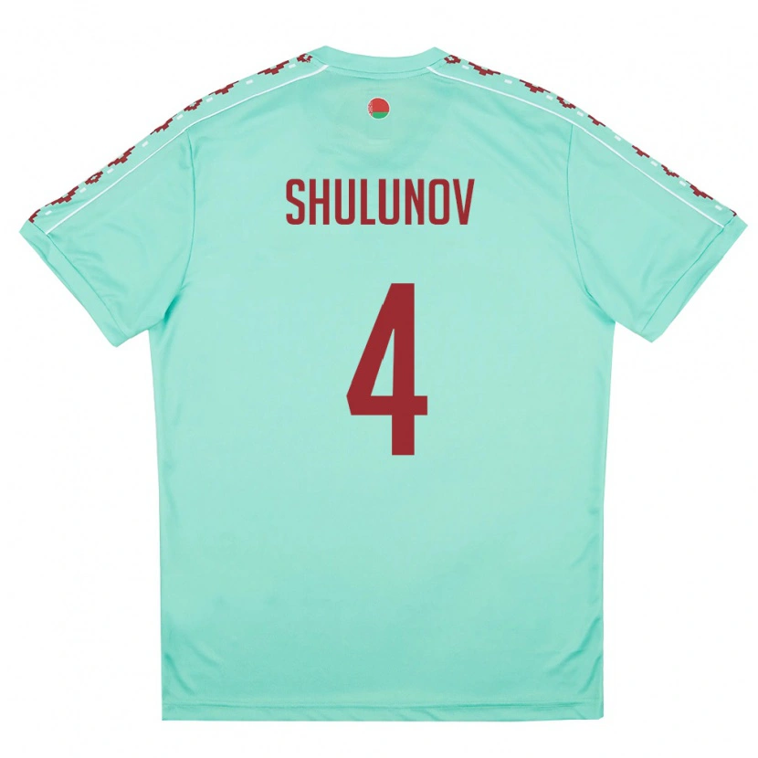 Danxen Kvinnor Belarus Artem Shulunov #4 Ljus Grön Burgund Bortatröja Matchtröjor 26-28 Tröjor T-Tröja